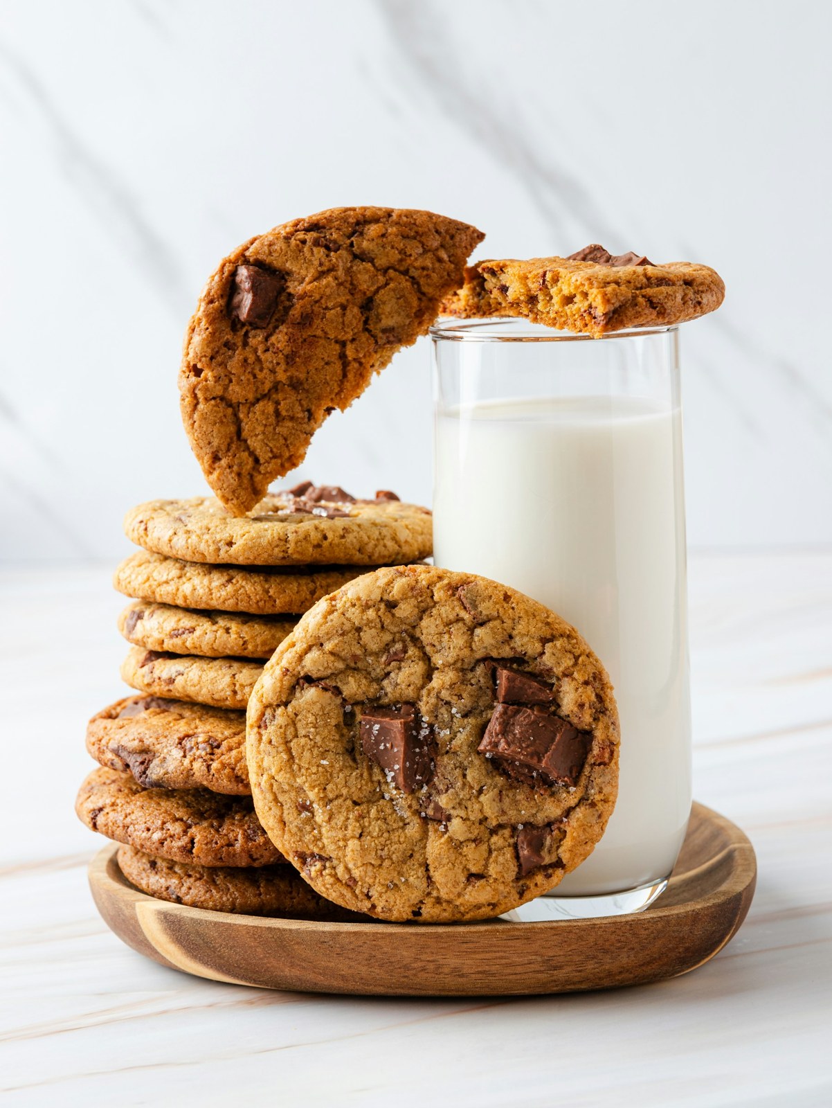 Chocolate chunk cookies with crisp edges and soft centers